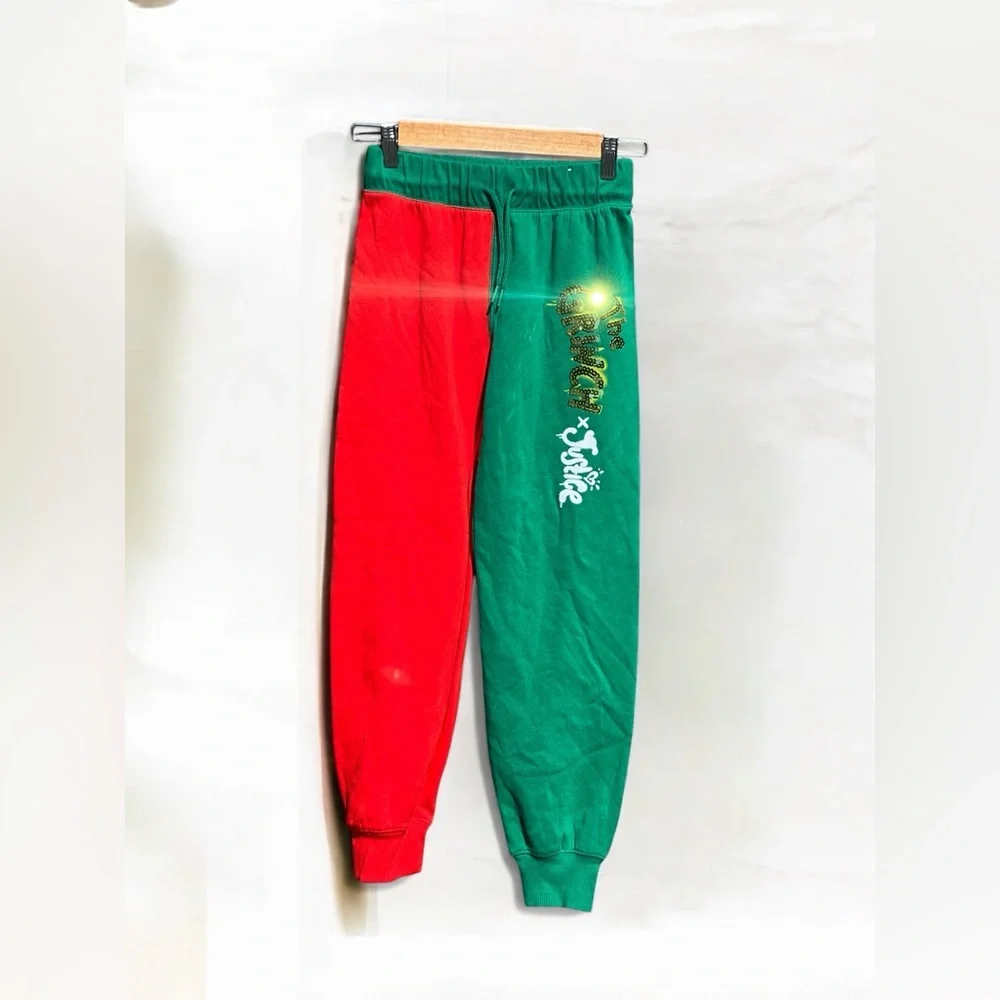 Justice Girls Grinch Colorblocked Joggers